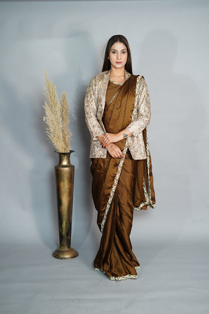 Saree with designer jacket