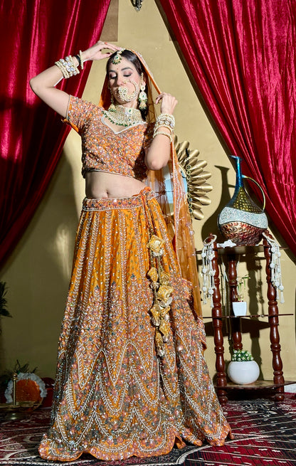 bridal Lahnga orange
