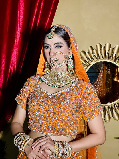 bridal Lahnga orange